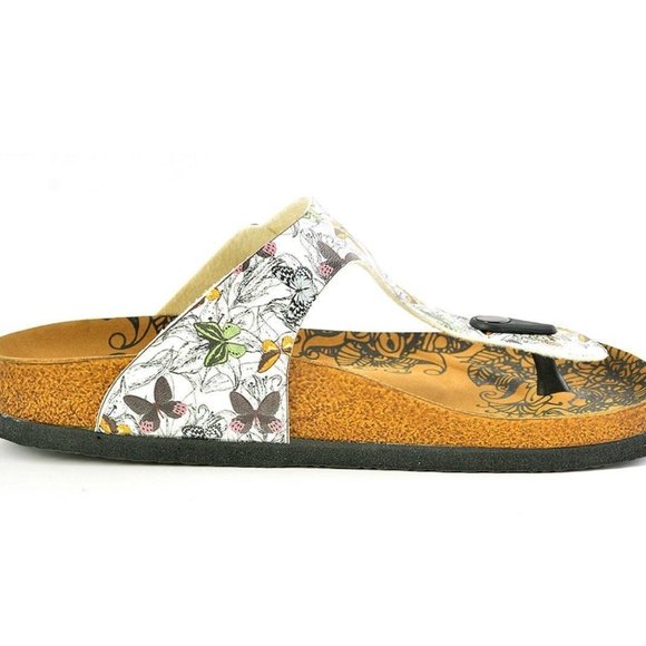 White Butterfly T-Strap Sandal - Calceo Line of Goby Shoes - Picture 4 of 5